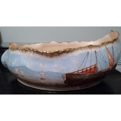 In Large Planter Sarreguemines Majolica From