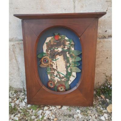 Niche Of Wall Frame With Pediment For Presentation In Oak Wood Eure Normandy End XVIIIth