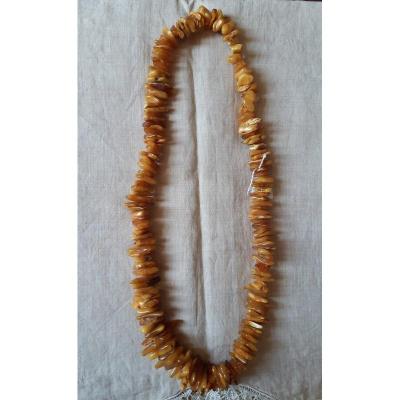 Long Amber Brutalist Necklace