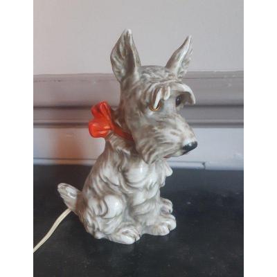 Scottish Scottish Terrier Porcelain Red Bow Dog Night Light