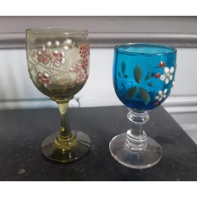 Legras Two Glasses With Enamel