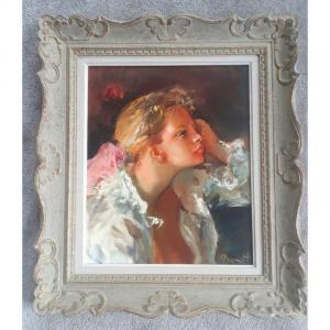 Pierre-laurent Brenot (1913-1998) Young Woman In The White Shirt