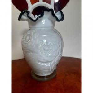 Large Vase With Geometric Patterns Dlg By Pierre d'Avesn Art Deco 1930