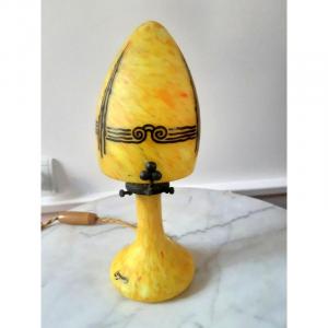 Legras Small Mushroom Lamp, Art Deco Period Circa 1925-1930