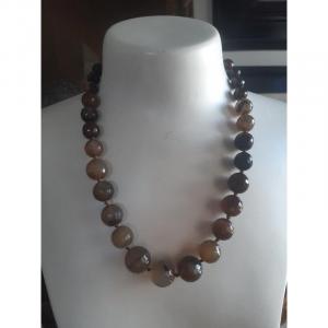 Agate Faceted Bead Necklace