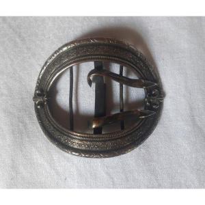 Large Belt Or Shoe Buckle Decor Of Fleurs De Lys Nineteenth Century