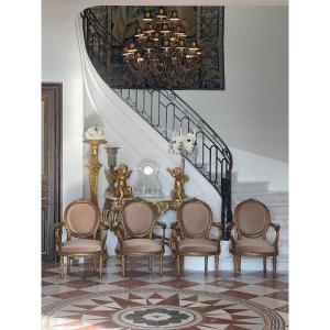 Set Of Four Louis XVI Style Armchairs
