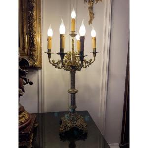 Important Chandelier / Candelabrum / Luminaire In Gilt Bronze