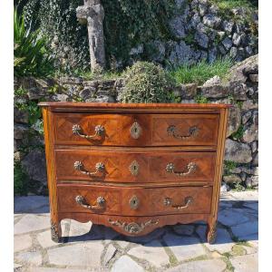Louis XIV Commode In Marquetry 19th Century