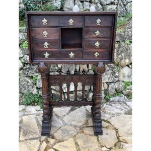 Spanish Vargueno Walnut Cabinet