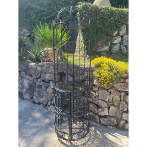 Large Openwork Wrought Iron Wine Bar 20th Century 