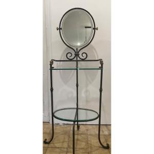 Toilet Servant In Wrought Iron And Golden Metal 20th Century