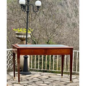 Solid Mahogany Flat Desk, 19th Century.