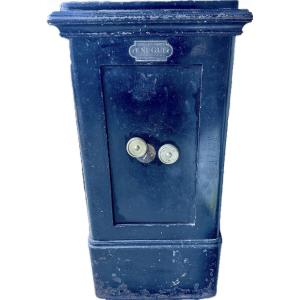 Antique Blackened Cast Iron Safe By F. Nugue, 19th Century.