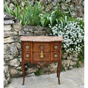 Small Chest Of Drawers In Transition Style Wood Marquetry.