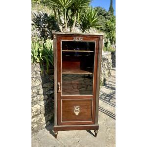 Small Mahogany Display Case In The Louis XVI Style From The 19th Century.