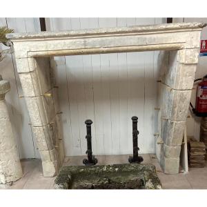 Limestone Fireplace