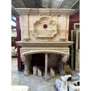 17th Century Fireplace In St. Macaire Stone