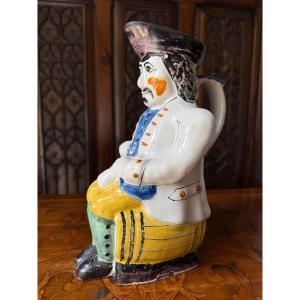 Anthropomorphic Pitcher Called Jacquot, In Earthenware, France, Late 18th Century