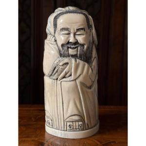 Solid Ivory Sage - China - Circa 1900 Okimono
