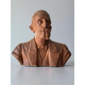 Life-size Plaster Bust With Terracotta Patina - France - 19th Century 