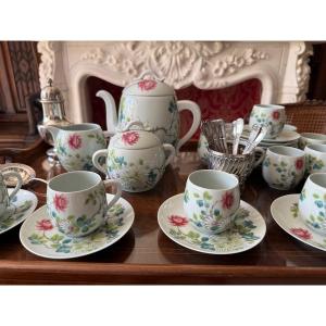 Green Celadon Porcelain Tea Set - Limoges Haviland Sin Hai Model - 27 Pieces