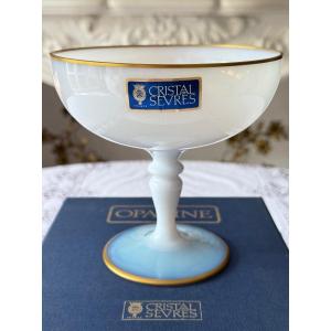 Perrier Opaline Crystal Cup Coupe - Sèvres Crystal, France, Late 20th Century