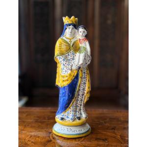 Polychrome Terracotta Virgin And Child, France, 18th Century