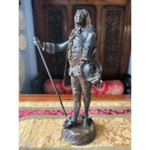 émile Louis Picault, The Bourgeois Gentleman, Bronze With Brown Patina, Late 19th Century