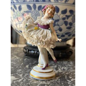 Dresden Porcelain Dancer - Early XIXᵉ Century - Signed