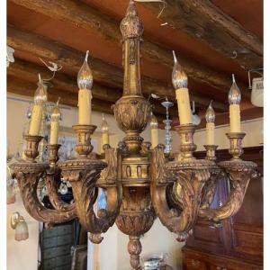 Golden Wood Chandelier