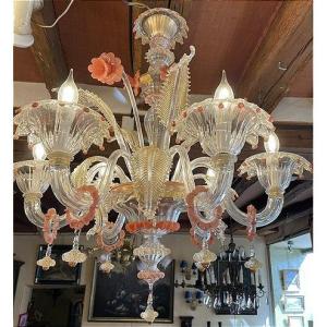 Venetian Chandelier In Murano Glass