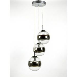 Cascade Space Age 3 Globe Chrome Pendant Light, 1970s - Peill & Putzler