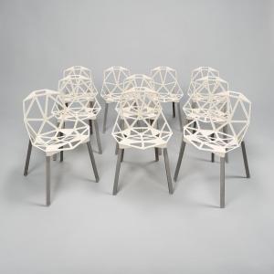Important Suite Of 10 Chaises Chair One Magis, Konstantin Grcic, Provenance Terrasses Louvre