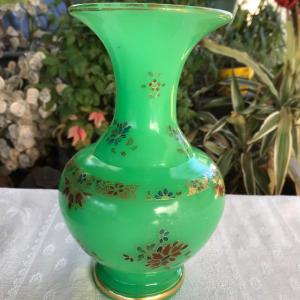 Green Opaline Vase