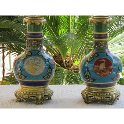 Paire De Lampes A Huile