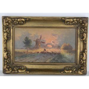 Sketch Of Sunset Before The Storm, Plains Of Champagne - Armand Guery 1853 - 1912 Guéry