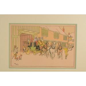 The Departure From The Relais - H Eliott 1882-1959