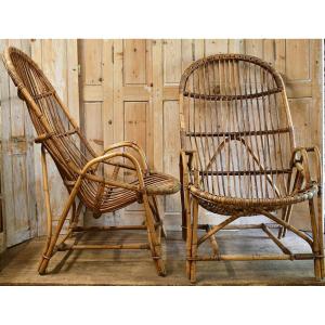 Pair Of Rattan Armchairs
