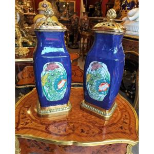 Pair Of Samson Porcelain Covered Vases