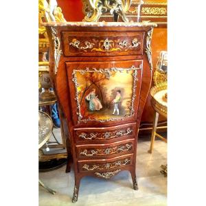 Louis XV Style Secretary, " Vernis Martin ", Early 20th Century 