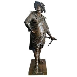 Emile Picault Large Patinated Bronze Sculpture 19th Century 