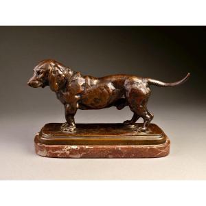 Barye Bronze Sculpture "the Basset Hound"