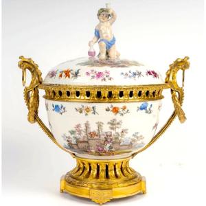 Berlin Porcelain Perfume Burner With A Gilt Bronze Mount, 19th Century 