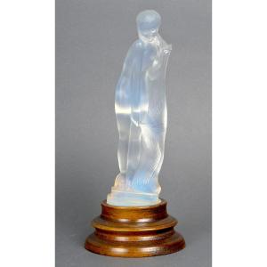 Etling "nude With Long Hair" Opalescent Glass, Art Deco Period