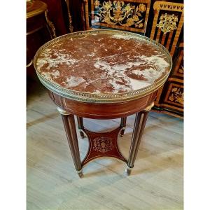 Louis XVI Style Bouillotte Pedestal Table, Late 19th Century 