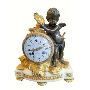 Gilt And Patinated Bronze Clock, Napoleon III Period 