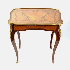 Late 19th Century Marquetry And Gilt Bronze Writing Table