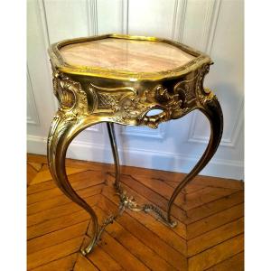 Louis XV Style Gilt Bronze Pedestal Table Circa 1900