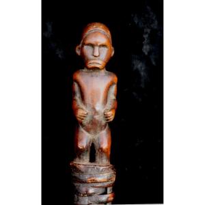 Punu (gabon) : "snake With Sculpted Handle"